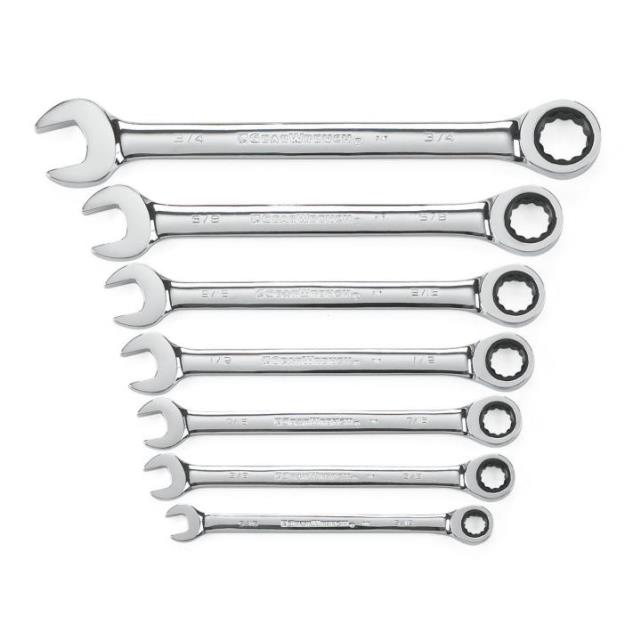 Rental store for 7 Pc. 72-Tooth 12 Point Ratcheting Combination SAE Wrench Set in Marquette MI