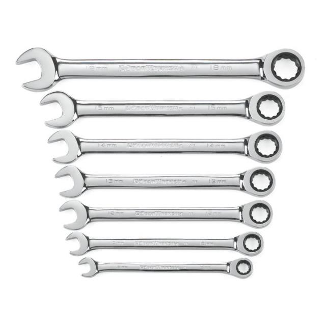 Rental store for 7 Pc. 72-Tooth 12 Point Ratcheting Combination Metric Wrench Set in Marquette MI