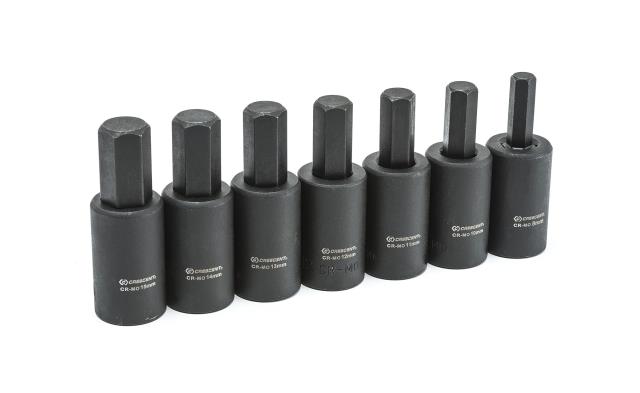 Rental store for 7 Pc. 1 2  Drive Metric Hex Bit Impact Socket Set in Marquette MI