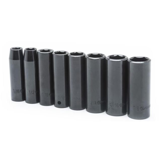 Rental store for 8 Pc. 1 2  Drive 6 Point Deep Impact SAE Socket Set in Marquette MI