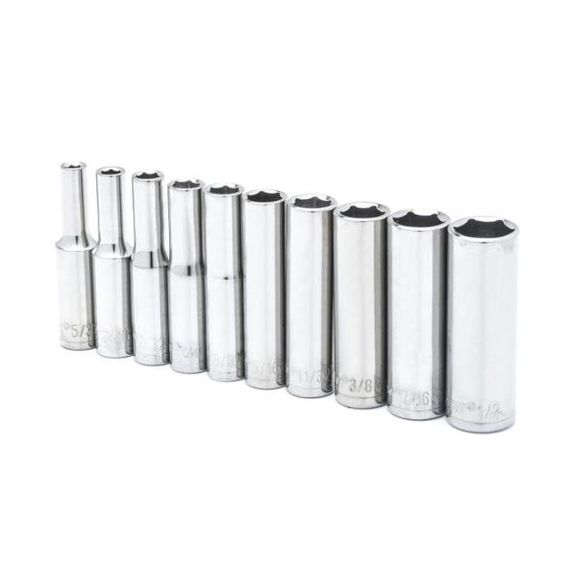 Rental store for 10 Pc. 1 4  Drive 6 Point Deep SAE Socket Set in Marquette MI