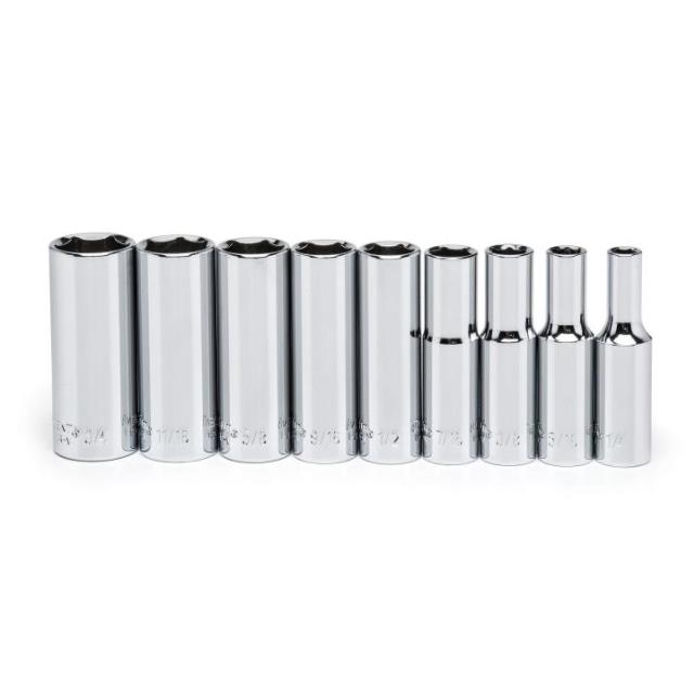 Rental store for 9 Pc. 3 8  Drive 6 Point Deep SAE Socket Set in Marquette MI