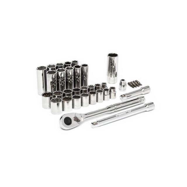 Rental store for 35 Pc. 3 8  Drive 6 and 12 Point Standard   Deep SAE Metric Mechanics Tool Set in Marquette MI