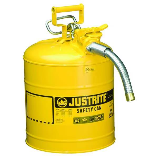 Rental store for 5 Gallon, 1  Metal Hose, Steel Safety Can for Diesel, Type II, AccuFlow™, Yellow in Marquette MI