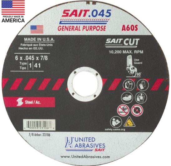 Rental store for 6 x.45 ,7 8  Arbor Cut Off Wheel in Marquette MI